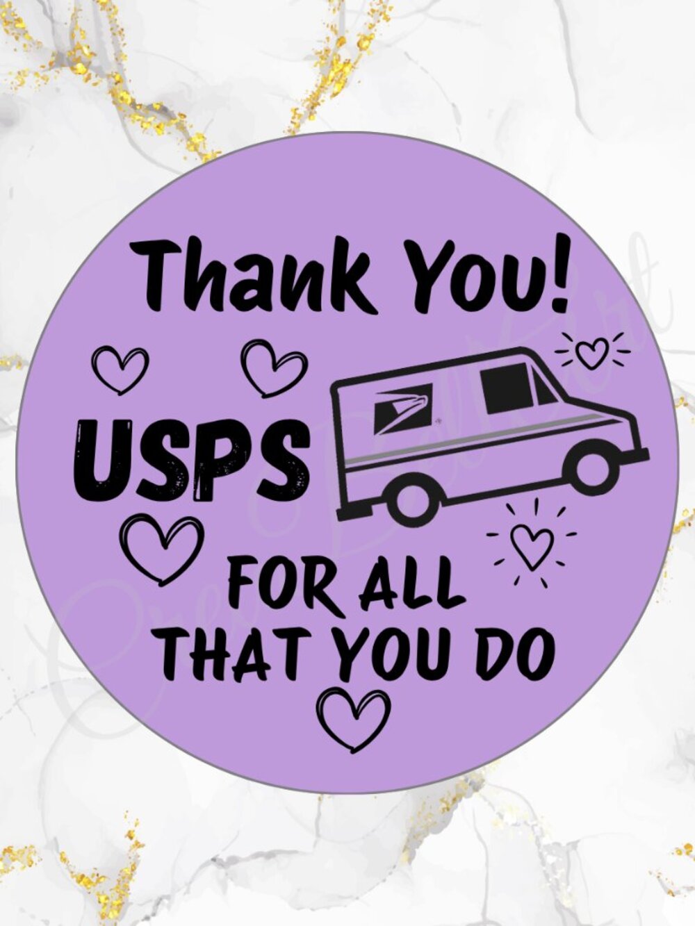 100 USPS Thank You Stickers Thermal Stickers – 2" Round - Picture 4 of 12